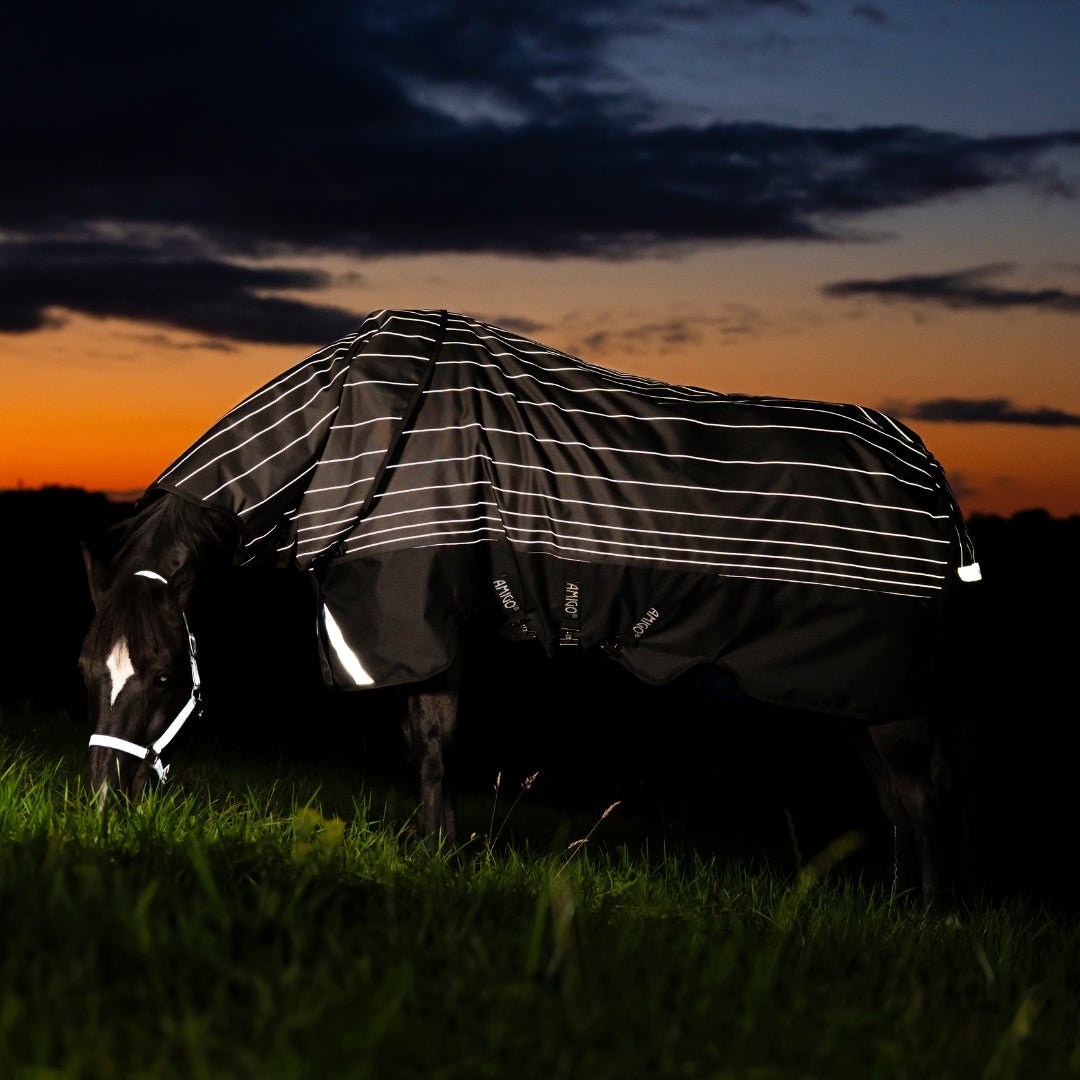 Horseware Amigo - 1200D Fieldsafe Plus Vinterdækken - 250 gram - Refleks/Sort - animondo.dk - AANPY5 - KRFK - 66