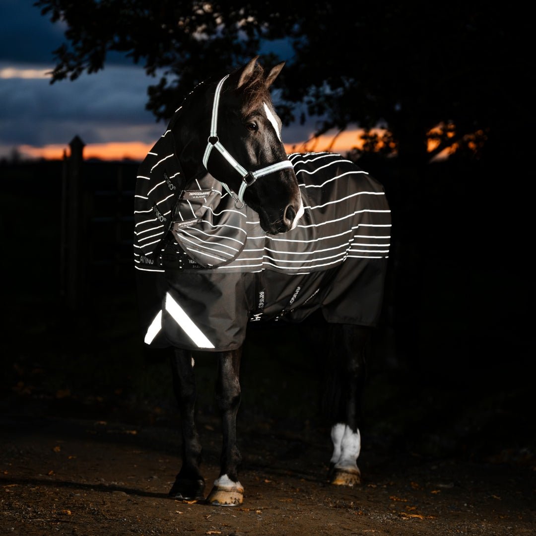 Horseware Amigo - 1200D Fieldsafe Plus Vinterdækken - 250 gram - Refleks/Sort - animondo.dk - AANPY5 - KRFK - 66