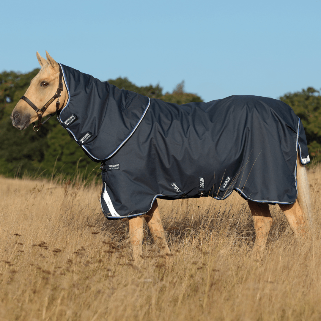 Horseware - Amigo Bravo 12 Plus Regndækken m. hals - 0 gram - Sort/Navy - animondo.dk - AARP70 - BCSK - 45