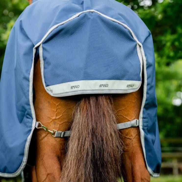 Horseware Amigo - Bravo 12 Plus Regndækken m. hals & V - Front - 100 gram - Navy - animondo.dk - AARPLF - BJI0 - 45