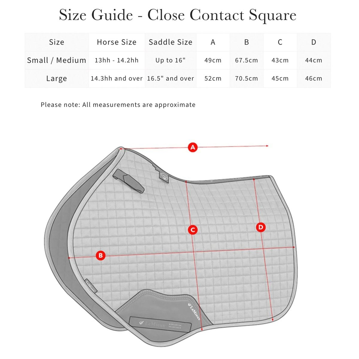 LeMieux Suede Close Contact Square Sadelunderlag - Sort - animondo.dk
