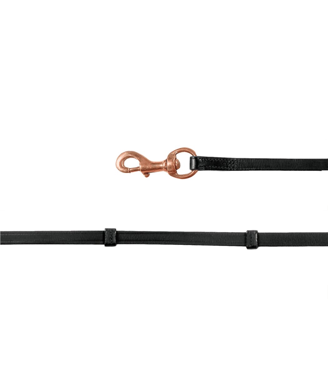 Waldhausen Tøjler til islandsk trense m. pistolhage - sort/rosegold - animondo.dk
