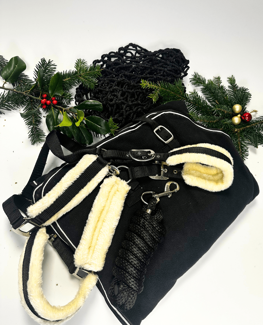 Cavalli Fleecedækken + Grime + Træktov + Cavalli Hønet - Sort - animondo.dk - 