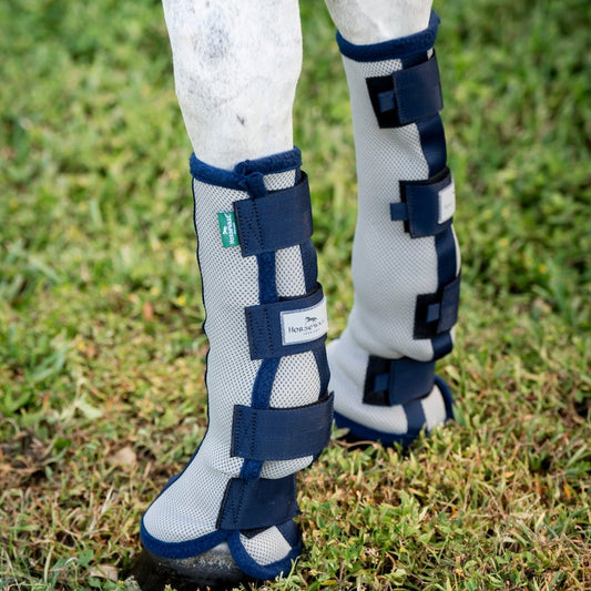 Horseware - Fly Boots - Sølv/Navy - animondo.dk - DBHF22 - IB00 - PY