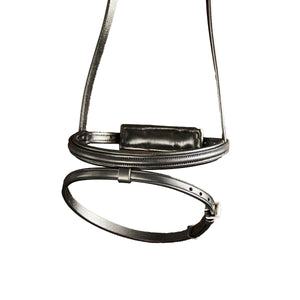 Finesse Bridles Zorro Trense, smalt næsebånd - sort/sort/sølv - animondo.dk