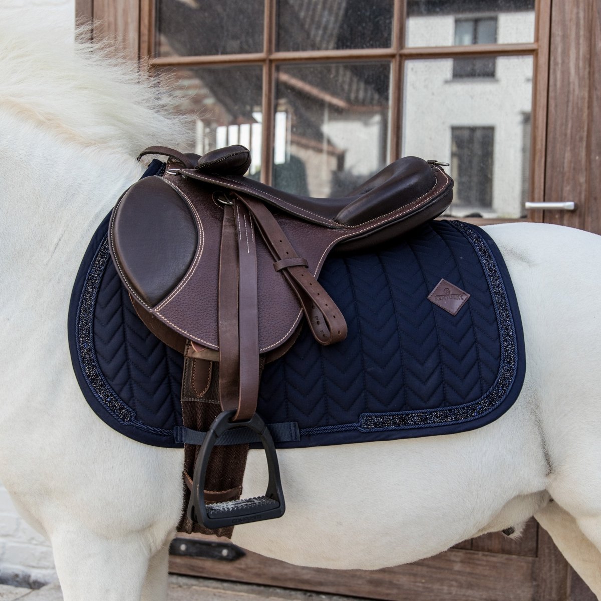 Kentucky Horsewear Glitter Stone Sadelunderlag Spring Pony - Navy - animondo.dk