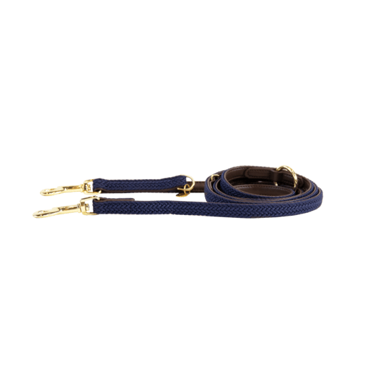 Kentucky Plaited Nylon Dog Lead - Navy - animondo.dk