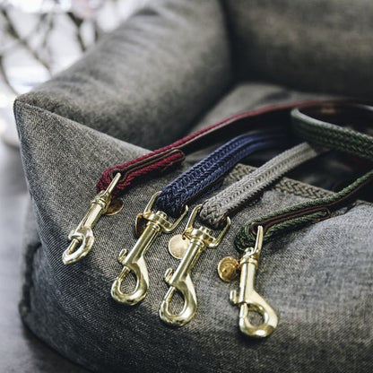 Kentucky Plaited Nylon Dog Lead - Navy - animondo.dk